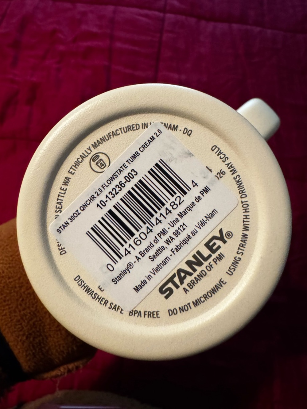 NWT—STANLEY Cream Travel Quencher H2O Tumbler with Handle—30oz All Day Hydration - Picture 3 of 8